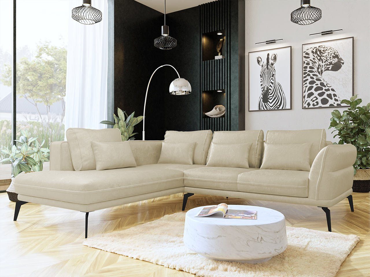 MIRJAN24 Ecksofa Zurich, mit Schlaffunktion, Polsterecke Sofa